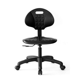 Chair Master Table Height Chair/Stool-Easy to Clean! Deluxe Ergonomic Polyurethane Chair. 5" of Height Adj (15.5"-20.5") 500 lb Capacity. Automotive, Lab, Garage, Home, Office (Standard, Black)