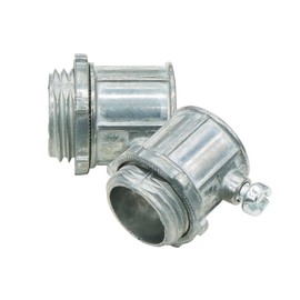Xadnitu 25 Pieces 1/2" EMT Connectors, Set Screw Type Zinc Die-Cast Conduit Fitting for Electrical Box and Metal Enclosure Connection