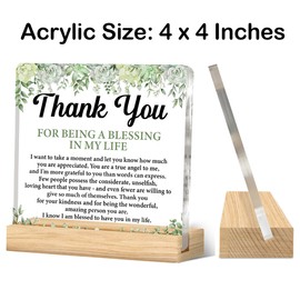 Thank You Gifts for Women Men Friends Thank You for Being a Blessing in My Life Acrylic Decorative Sign Thanksgiving Day Gifts