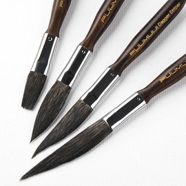 Squirrel Hair Pinstriping Brushes - 4 Squirrel Hair High Performance Striping Brushes, Multiple Sizes, Sword Liner Artist Brush, Sign Painting Brushes, Scroll Brushes - Watercolour Brushes
