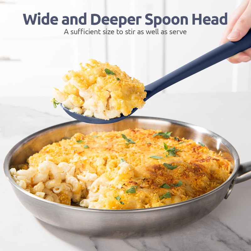 600ºF Heat Resistant Silicone Spoon: U-Taste 13.3in Solid Kitchen Cooking