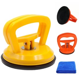 Dent Puller,3 Pack Car Dent Puller,Powerful Car Dent Remover,Dent Removal Kit Handle Lifter,Suction Cup Dent Puller and Paintless Dent Repair Kit for Car Body Dent,Tiles,Glassand,Screen(Yellow+Orange）