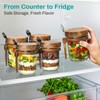 4 Pack Overnight Oats Containers with Wooden Lids and Spoons,