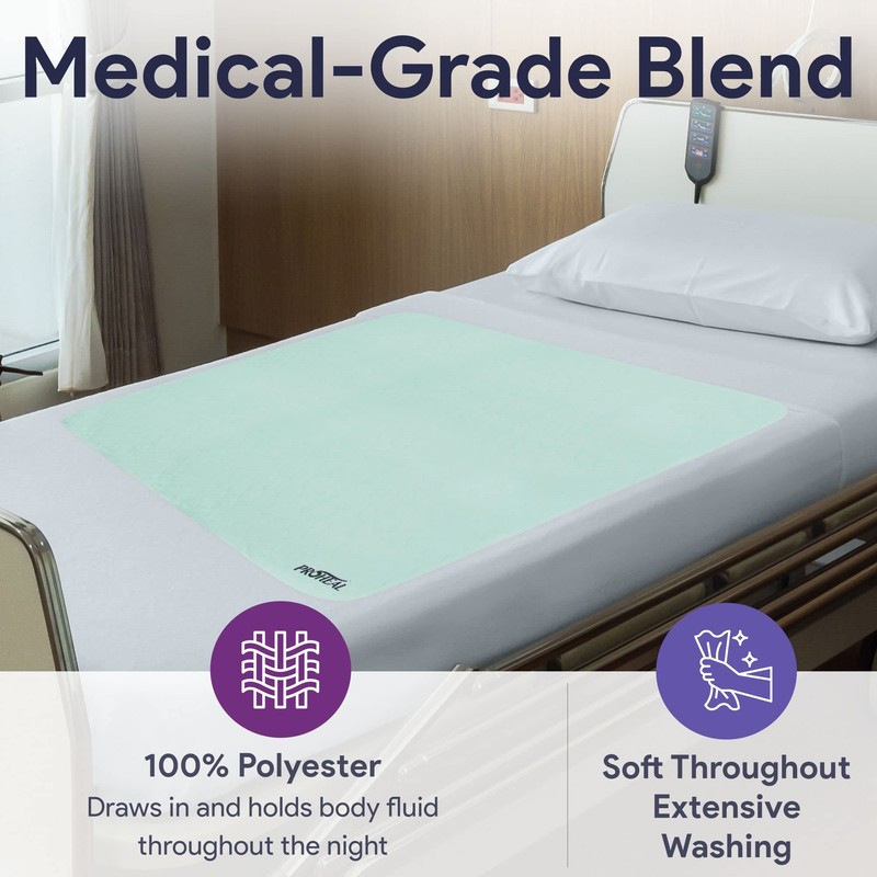 Incontinence Bed Pads Washable - Wicking Waterproof Bed Pads -