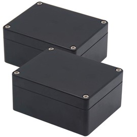 Junction Box, Zulkit Project Box IP65 Waterproof Dustproof ABS Plastic Electrical Boxes Electronic Enclosure Black 4.5 x 3.5 x 2.2 inch(115 x 90 x 55 mm)(Pack of 2)