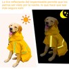 Impermeable para Perros con Capucha con Rayas Reflectantes，Ajustable，Resistente al Agua,