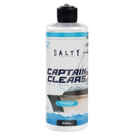 Salty Captain Clears Boat Polish 16.9oz – Restores Clarity & Removes Light Oxidation – UV Protection for Long-Lasting Shine – Safe for Clear Vinyl & Marine Plastics – Easy to Apply