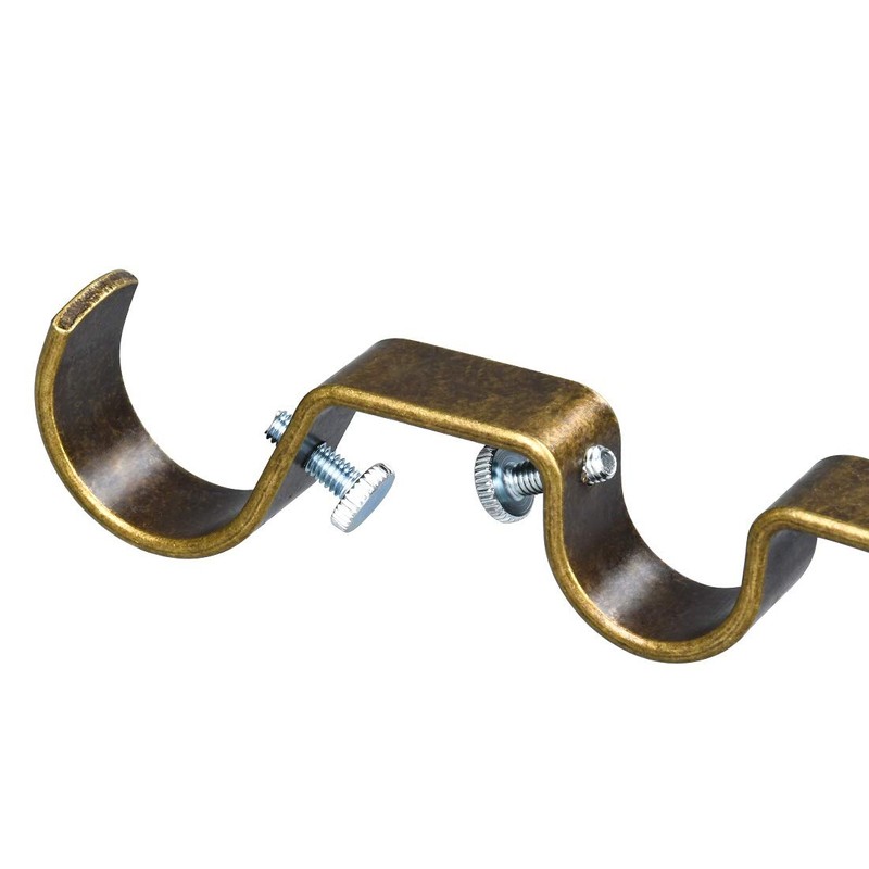 Soportes para colgar con barra de cortina doble, 3 piezas