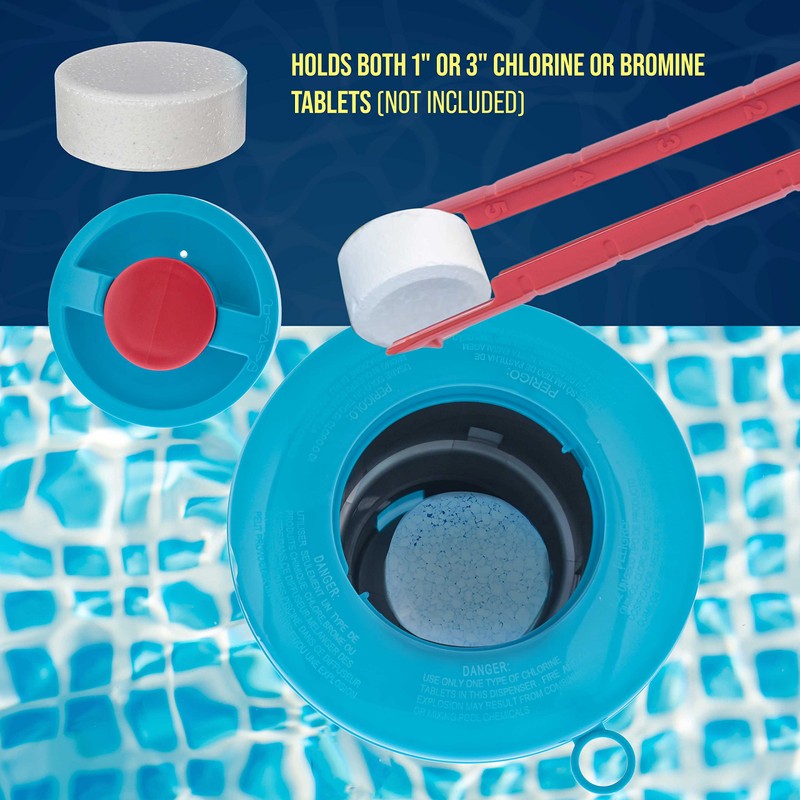 U.S. Pool Supply Pool Chlorine Floater Dispenser with Pop-Up Refill