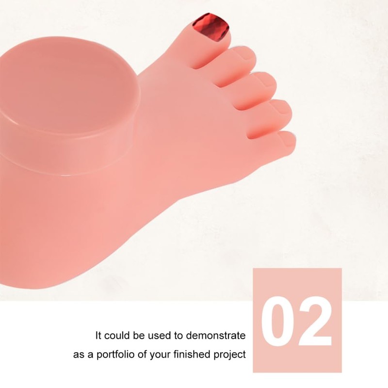 Lurrose Mannequin 2 Pcs Plastic Foot Model Tools Nail Art