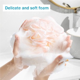 Shower Gel, Loofah Sponge Bag, Body Scrub, Exfoliating Shower Gel, Sponge, Men's and Women's Shower Accessories, Cleaning Tools (2 Pieces Per Box,Large, red, Green) (Red,Green)