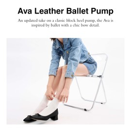 Coach Women's Ava Leather Ballet Pump, Black, 8