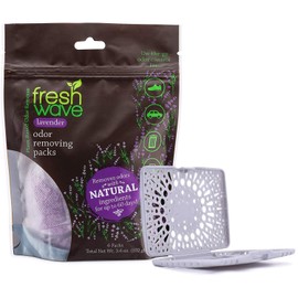 Fresh Wave Lavender Odor Eliminating & Deodorizing Packs | Bag of 6 & Fresh Pod Case | Safer Odor Relief for Small Spaces | Natural Plant-Based Odor Eliminator | Odor Absorbers for Home