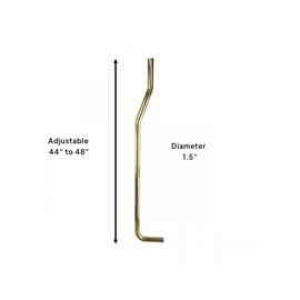 Renovators Supply Toilet Flush Pipes For High Tank Pull Chain Toilet Brass PVD Finish Flush Pipes 44 In. To 48 In. Stainless Steel L Pipes