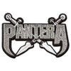 Pantera Fang Blades Silver Heavy Metal Embroidered Iron On Patch