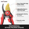 FLORA GUARD Heavy Duty Bypass Secateurs, Garden Secateurs with Ergonomic