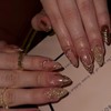 ＴＩＺＹＦＦ Press on Nails, 3D Water Wave Pattern Gold Textured