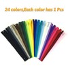 DOITEM 24 pcs 20cm/8 Inch Multicolor Nylon Coil Zippers for