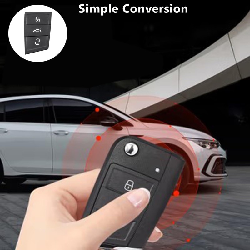 Kelay 2 Pcs Car Key Rubber Pads For Polo Golf