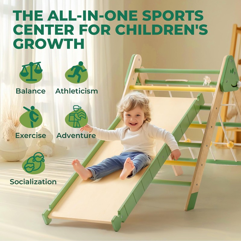 ROBOTIME 5 in 1 Toddler Climbing Toys, 3 Piece Pikler