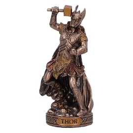 Nemesis Now Norse Mythology Decor Bronze God Statue 8.5cm Tall – Cast in The Finest Resin, Expertly Hand-Painted – Thor God of Thunder and Lightning