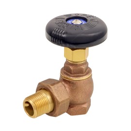 Steam Angle Radiator Valve 3/4 in.FIP x Male Union Heavy Duty Brass Steam Radiator Valve with Molded Thermal Plastic Handle