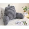 Volple Faux Rabbit Fur Reading Pillow with Arms,Removable Cover, Adjustable