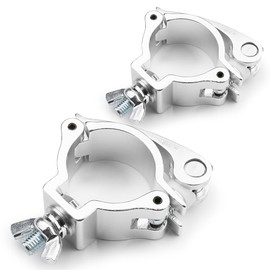 beamz BC50-50 Quick Release Half Coupler Stage Lighting Truss Clamps (x2) - 100kg Load Each 48-51mm Diameter