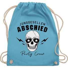 Shirtracer - Gym Bag Backpack - JGA Stag Night Men - Party Crew Skull Team Groom Team Groom, 05 Light Blue, Unit size