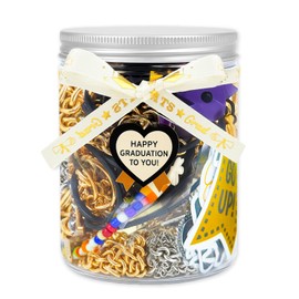 SMUOBT Graduation Mystery Jewelry Jar Bundle, Surprise Jewelry Box for Women (Keychain, Bookmark, Bracelet, Necklace, Ring, Hair Clip, Earrings, Stickers & Pin) - Graduation Gift
