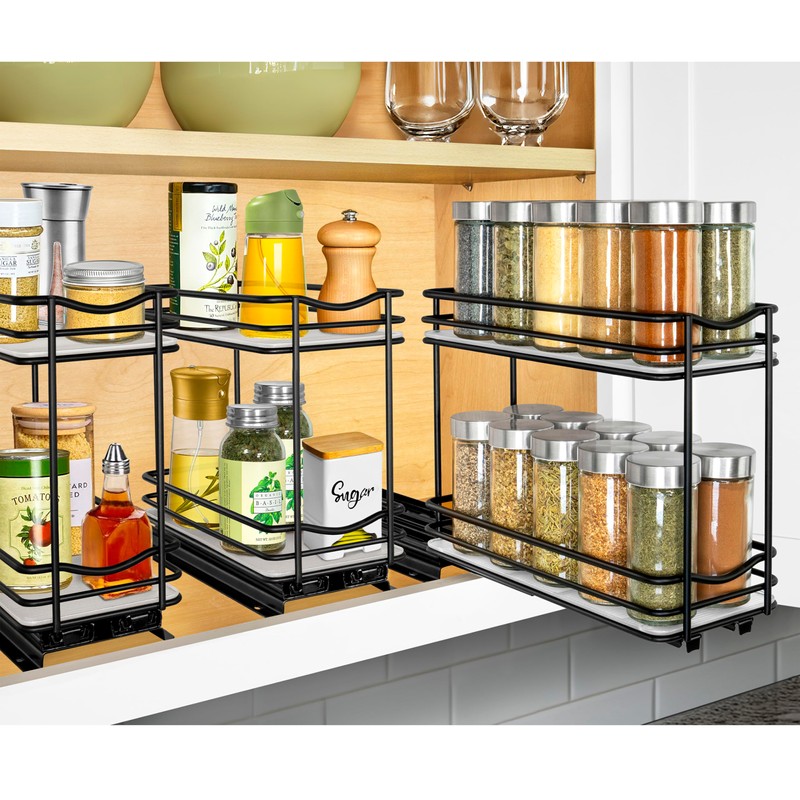 LYNK PROFESSIONAL® Pull Out Spice Rack Organizer for Inside Kitchen