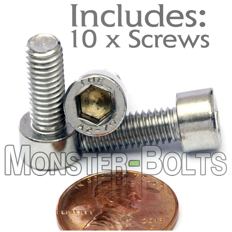 MonsterBolts - M6 x 16mm Socket Head Screws, DIN 912,