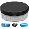 Round Above Ground Pool Cover, Heavy Duty Black All-Weather Protective