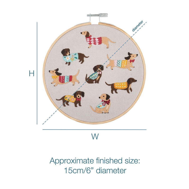 Trimits Embroidery Hoop Kits - 15cm 6” Beginner Starter Set,