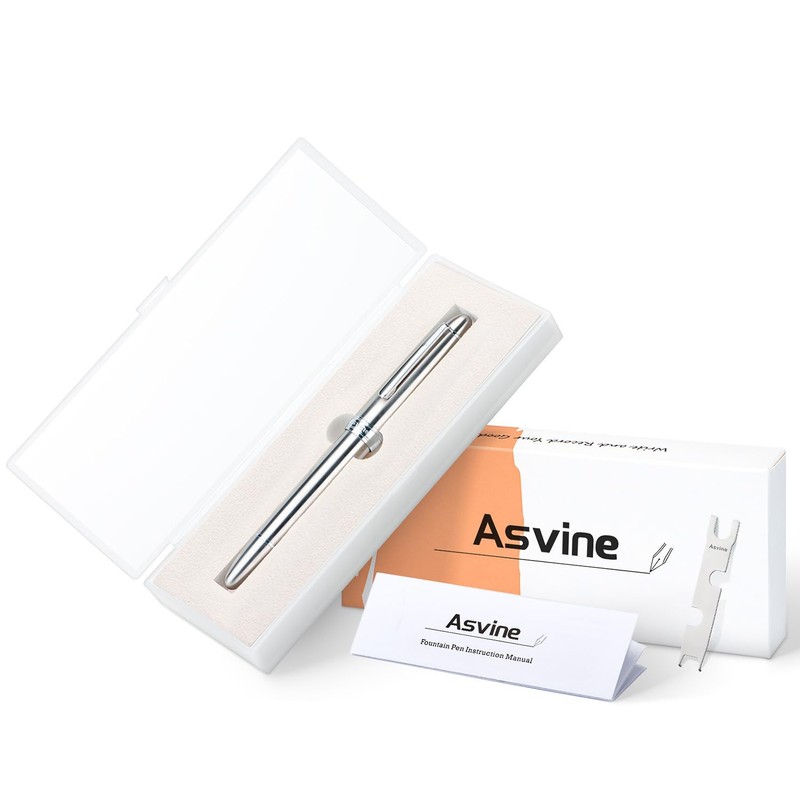 Asvine J16 Solid Titanium Fountain Pen Jowo Fine Nib Piston