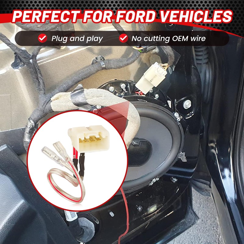 RED WOLF Car Door Speaker Wiring Harness Connector for 2011-2021