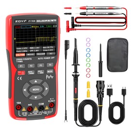 Mazpigu ZT-703S 3 in 1 Handheld Oscilloscope Automotive Dual Channel 50MHz with Digital Multimeter and Signal Generator, 3400mAh for Electronics/Education