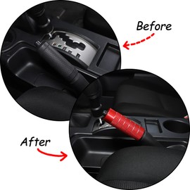 Car Aluminum Alloy Handbrake Cover Steering Wheel Protector Handbrake Sleeve Fit Toyota FJ Cruiser 2007-2021 (Red)