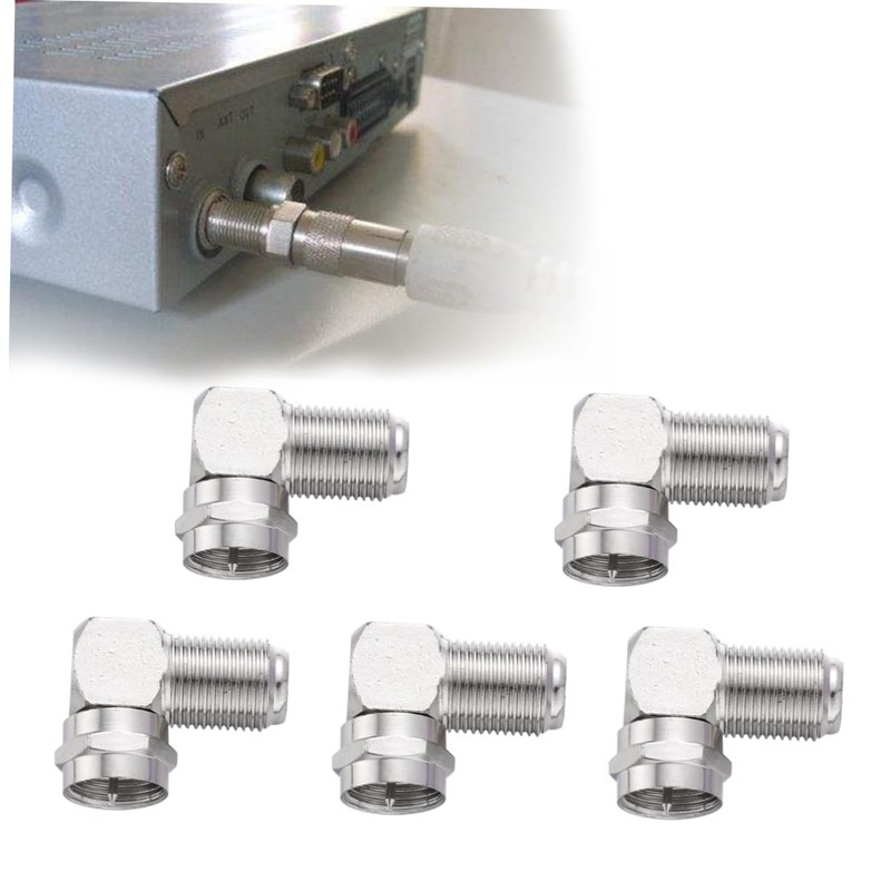 TEHAUX 5Pc Male to Female Right Angle Connector Adapter for