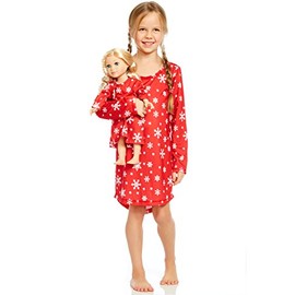 Leveret Snowflake Matching Doll & Girl Nightgown 8 Years