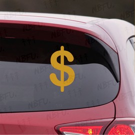 NBFU Dollar Sign Silhouette (Metallic Gold) (Set Of 2) Premium Waterproof Vinyl Decal Stickers For Laptop Phone Accessory Helmet Car Window Bumper Mug Tuber Cup Door Wall Decoration