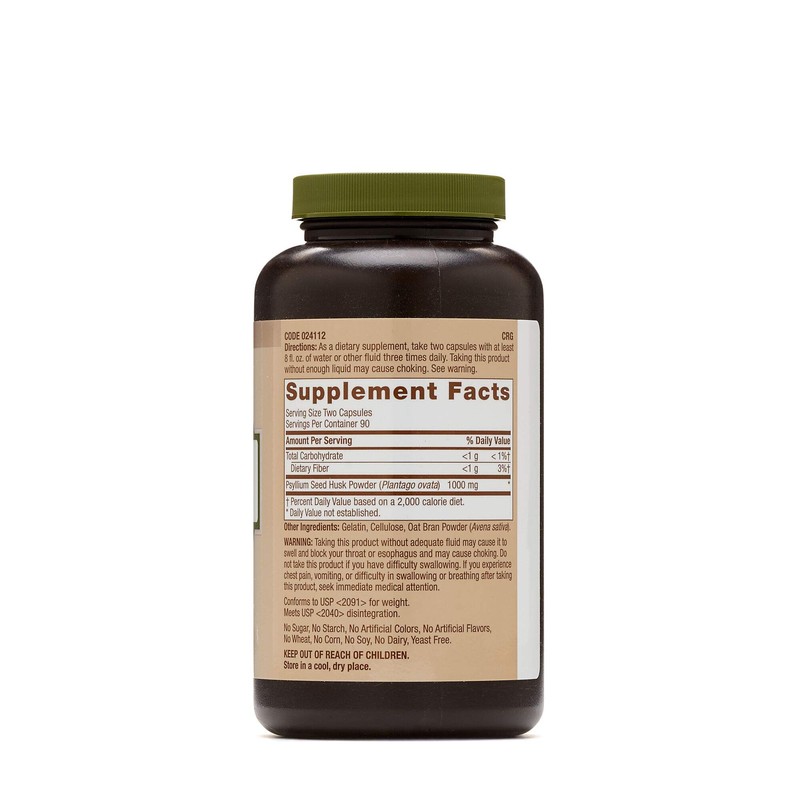 GNC Natural Brand Psyllium Seed Husk 500mg, Supports Digestive Health,