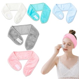 Kosmetik Haarband Damen - 5er Set in verschiedenen Farben, 65 cm, weich und verstellbar