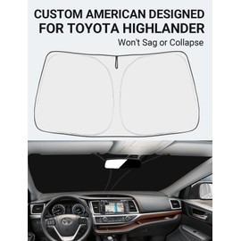 Proadsy Front Windshield Sun Shade Foldable Sunshade Protector Custom Fit 2014-2019 Highlander L LE XLE Limited Platinum Accessories 2023 Upgrade