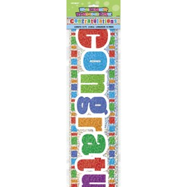 Multicolor Congratulations Prism Banner (3.6 meters) 1 Piece - Celebration Decorations for All Occasions