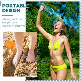 Remerry 3 Pieces Portable Outdoor Shower for Dogs, Bottle Attachment Outdoor Water Sprayer Accessory, Works with Most Plastic Water or Soda Bottles from 16 oz to 2 Liters (Sky Blue, Light Green, Orange)