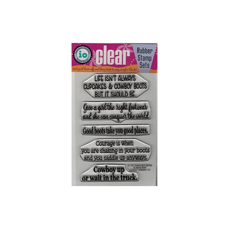 Impression Obsession CL1091 Cowboy Boot Sayings Clear Stamp Set