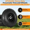 (2 Pack) 4.10/3.50-4 Tire and Wheel, 10-Inch Pneumatic Tire (Black)