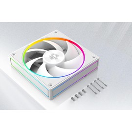 ID-COOLING AF-127-W-TRIO 120mm Case Fan ARGB FDB Bearing PC Fan Daisy Chain Connector Computer Fan for Radiator/CPU Air Cooler/Computer Case, 3 Pack, White