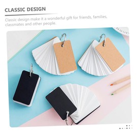 STOBOK 8pcs Binding Ring Flash Cards Memo Cards Portable Notebook DIY Blank Flashcards